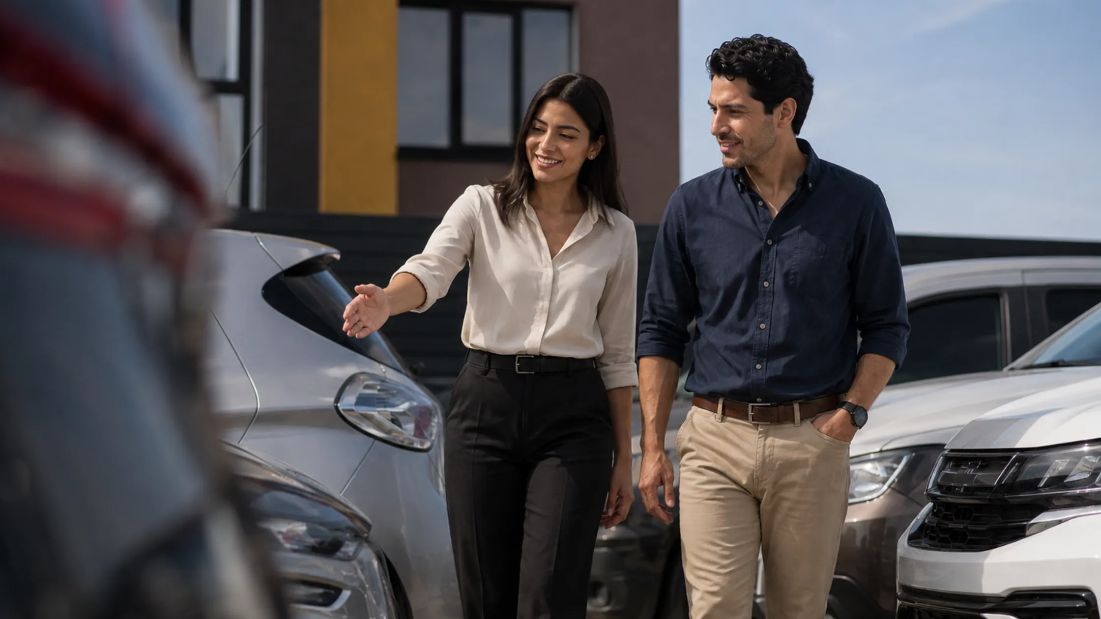 asesor-analiza-la-asesor-asesora-muestra-los-vehiculos-disponibles-a-un-cliente-en-el-lote-de-autos